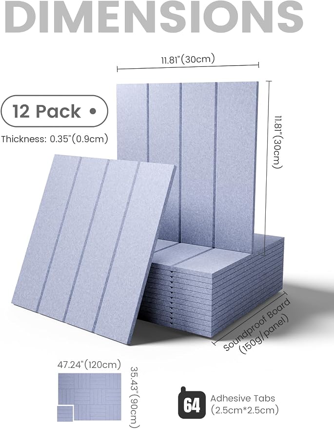 Fluxynara Felt Bulletin Board & Cork Board Alternative, Soft Periwinkle | 48" x 36" Pin board, Removable Adhesive Tabs, Easy Install Without Wall Damage, For Home Office Decor