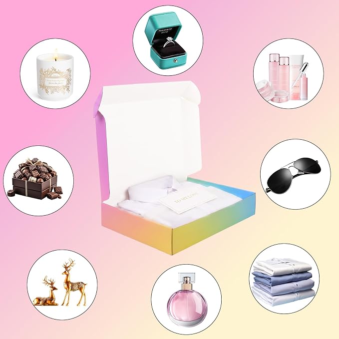 Shipping Boxes for Packaging, 11x8x2 in Corrugated Cardboard Boxes, Mailing Boxes for Small Business(40 Pack, Colorful)