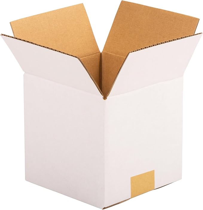 6x6x6 inch Shipping Box for Coffee Mug, Candle, Craft, 15 Pack | White 6 x 6 Small Cardboard Box for Business Mailing, Packing, Moving, Storage, with Fragile Stickers