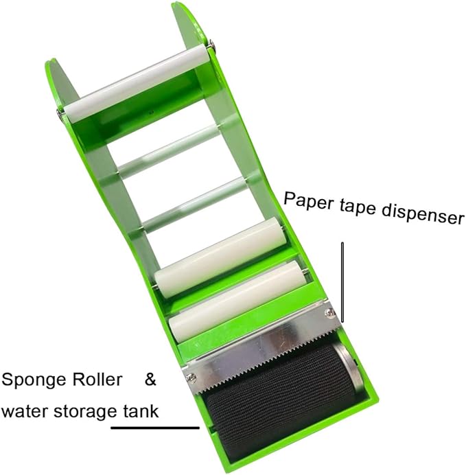 WELSTIK Water Activated Gummed Kraft Paper Tape Packaging Dispenser 3 Inch Green for Shipping, Carton and Box Sealing