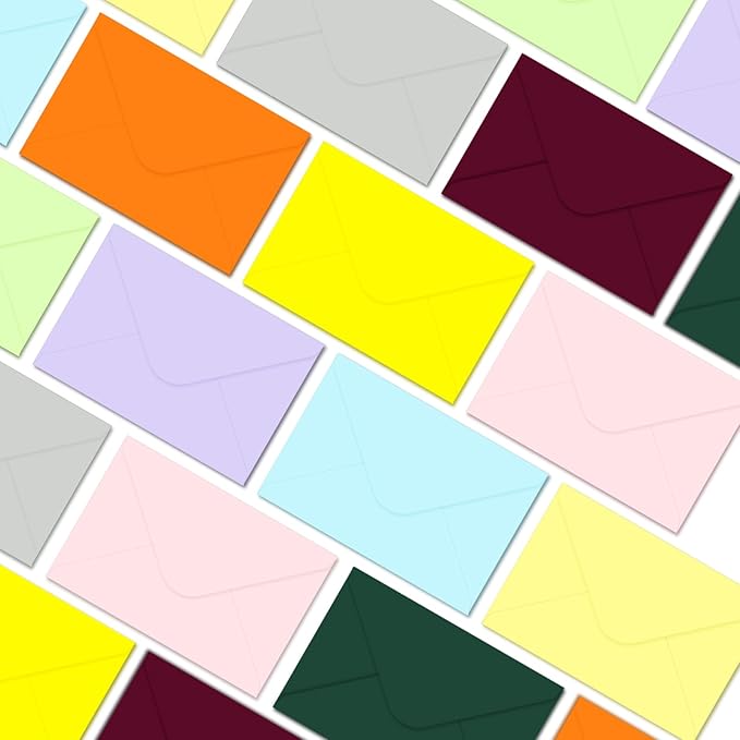 150 Packs of Gift Card Envelopes, 10 colors Mini Envelopes, Gift Card Holder, Business Card Envelopes(4"x2.75") (Multicolor)