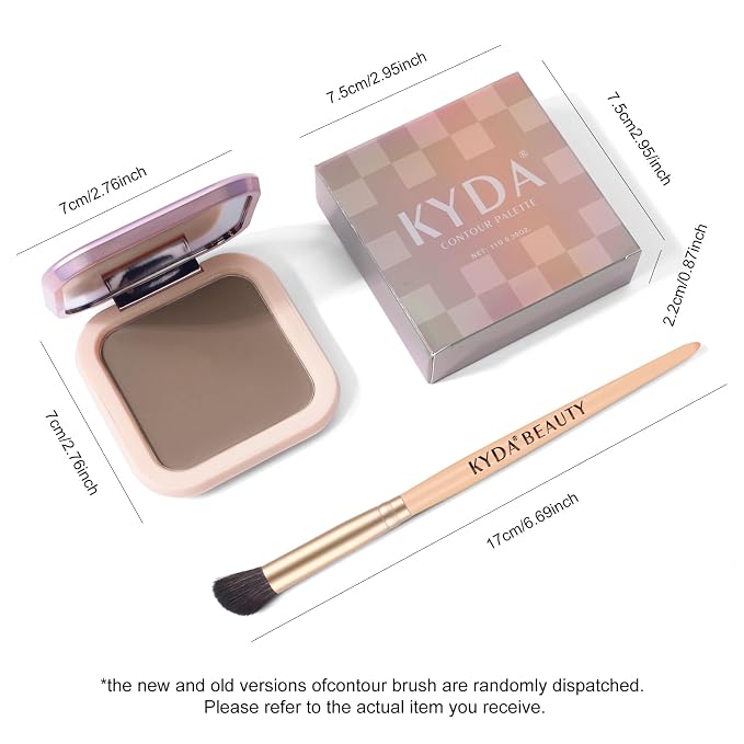 KYDA Face Sculpting Contour Palette, Smooth Matte Contour Pressed Powder, Ultra-fine Lightweight, Easy to Blend, Multiuse Baked Contour Makeup-TAUPE