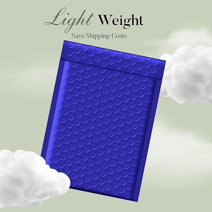 METRONIC Small Bubble Mailers 4x8 200 Pack Waterproof Blue Bubble Mailers Self Seal Padded Envelopes Bubble Envelopes for Small Business Packaging Sports Cards Bubble Mailer Usable Size 4x7