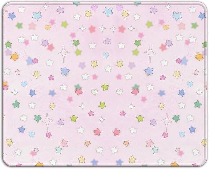 Premium Stitched Mouse Pad 10.2 x 8.3 in | Smooth, Washable Desk Mat with Non-Slip Base | Personalized Cute MousePads for Gaming,Work,Laptop, Computer, Office, Home (Colorful Stardust)