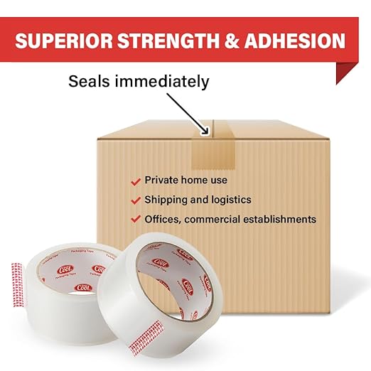 Simply Cool Packing Tape 36 Rolls, Clear Heavy Duty Shipping & Packaging Tape for Boxes, Moving, Mailing & Storage – Strong, 1.88” Wide x 100 Yards Per Roll, 3600 Yards Total