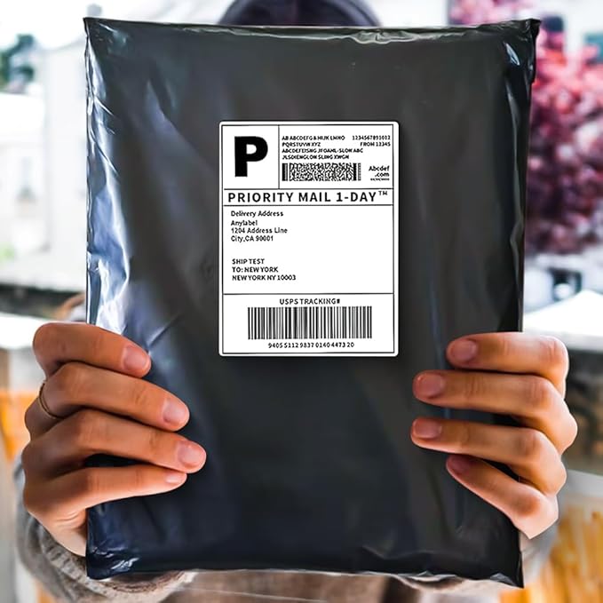POLYSELLS 50 pcs 14.5x19 Inches Black Poly Mailers Shipping Envelopes, Strong Adhesive Sealing, Waterproof, and Tear-resistant Postal Mailing Bags for Clothing and Accessories