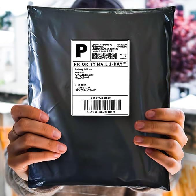 POLYSELLS 50 pcs 24x24 Inches Black Poly Mailers Shipping Envelopes, Strong Adhesive Sealing, Waterproof, and Tear-resistant Postal Mailing Bags for Clothing, Books, and Accessories