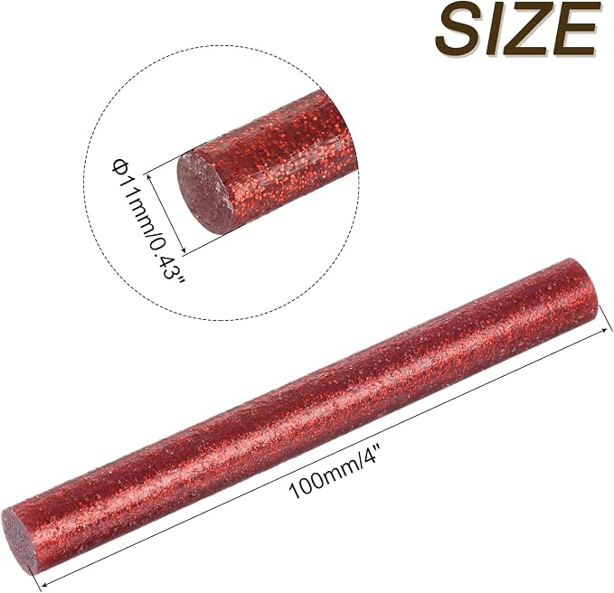 uxcell 30pcs Mini Hot Glue Gun Sticks 4-inch x 0.43-inch High Sticky Large Hot Glue Sticks for Glue Gun, Glitter Red
