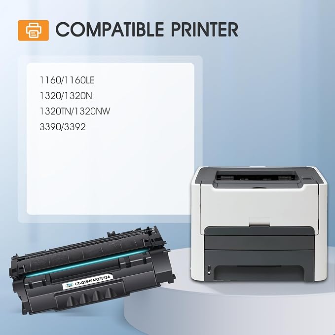 49A Q5949A 1320 Toner Cartridge Black 2-Pack 53A Q7553A 53X 49X Q5949X | Compatible for HP 49A Q5949A for Laserjet 1320 Toner Cartridge 1320tn 1320nw 1320n 1160 3390 3392 P2015 P2015dn Printer