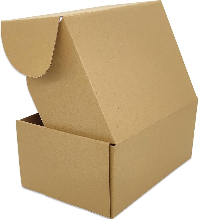9x6x4 Shipping Boxes Set of 25, Brown Mailer Corrugated Cardboard Box | for Packaging, Literature, Packing, Mailing, Storage, Small Business, Moving, Gift, Supplies, Quick Fold, Tab Locking
