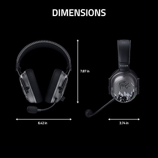 Razer BlackShark V3 Pro Wireless ANC Gaming Headset for PC: Full Band Mic - 50mm Driver - 2.4 GHz, Bluetooth, USB, 3.5mm - Works with PC, Mac, PS5, Nintendo Switch - Long Battery Life - Niko Edition