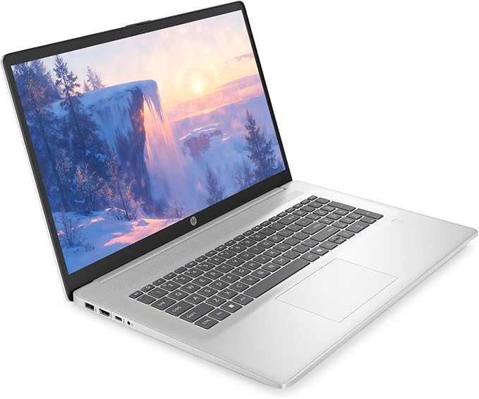 HP 17.3" Touchscreen Laptop Computer, Windows 11, 16GB RAM 512GB SSD, Intel Core Ultra 7 255U, HD+ 1600 x 900 Display, Fingerprint Reader, Backlit Keyboard, SageNova Earphones, Natural Silver