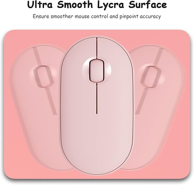 Dapesuom Small Mouse Pad, 5 x 6 Inch Thick Rubber Premium-Textured Non-Slip Portable & Washable Mini Mouse Mat for Women Men Wireless Laptops Keyboard Tray Gaming Computer Office Travel, Rose Pink