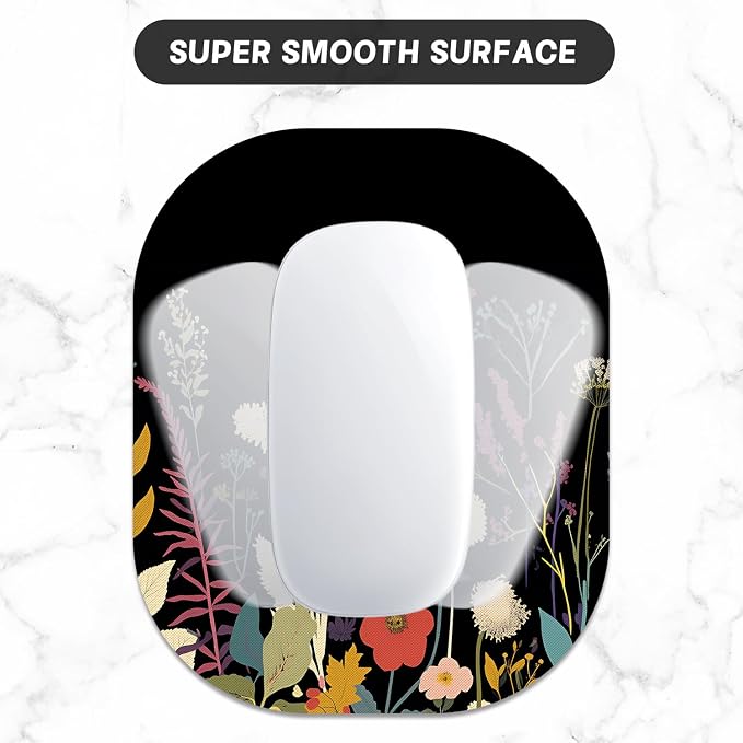 Small Mouse Pad, 6 x 7 Inch, Oval Mini Mouse Pad with Non-Slip Rubber Base for Laptop Wireless Mouse Keyboard Tray Mousepad, Beautiful Flowers and Plants