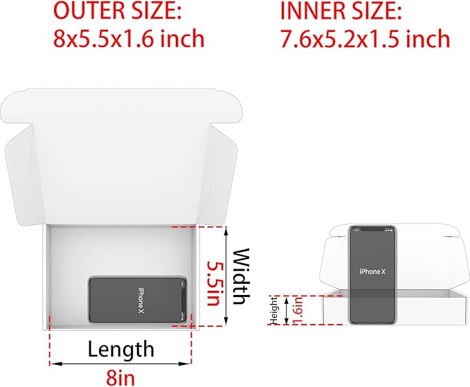 Small Black Shipping Boxes for Small Business Pack of 25-8x5.5x1.6 inches Cardboard Corrugated Mailer Boxes for Shipping Packaging Craft Gifts Giving Products