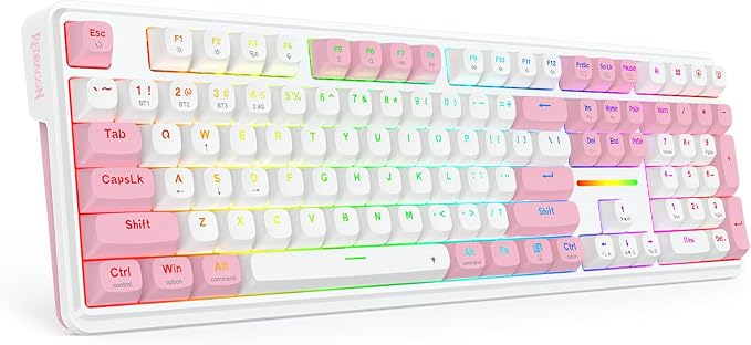 Redragon K745 PRO Wireless 108-Key Gasket RGB Gaming Keyboard, 4 Hotkeys | Extra Shortcut Keys, 0-Delay Tri-Mode, Cushioned Noise Dampening for Creamy Thocky Sound, Unfaded PBT Keycaps, PRO Software