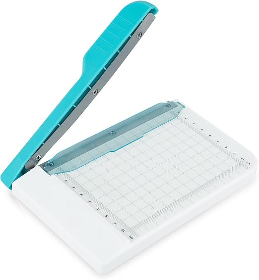 Portable Guillotine Paper Cutter - Small Mini 6-Inch Cut | Non-slip sliding trimmer, cuts photos, craft paper and cards for office & DIY craft