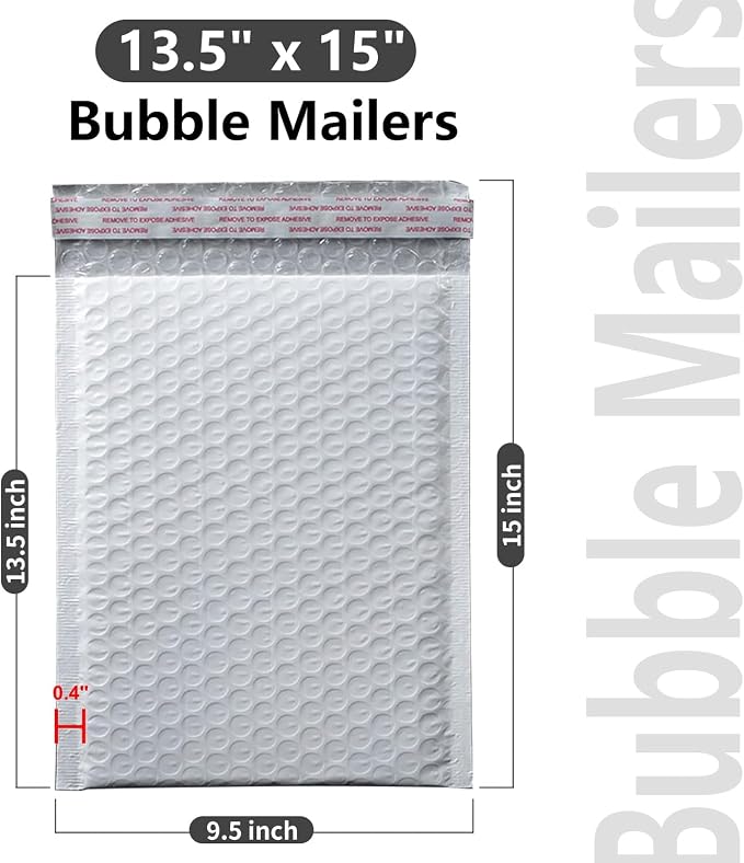 9527 Product Self Sealing Poly Bubble Mailers 9.5"x 13.5" Padded Shipping Envelopes 25Pcs