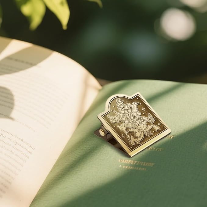 ANATTASOUL Travel Journal Clip Vintage Lily of The Valley Metal Book Clips, Decorative Heavy Duty Journal Clips to Hold Journal Open for Notebook, Photo, Bookmark, Office Kitchen Home DIY Use