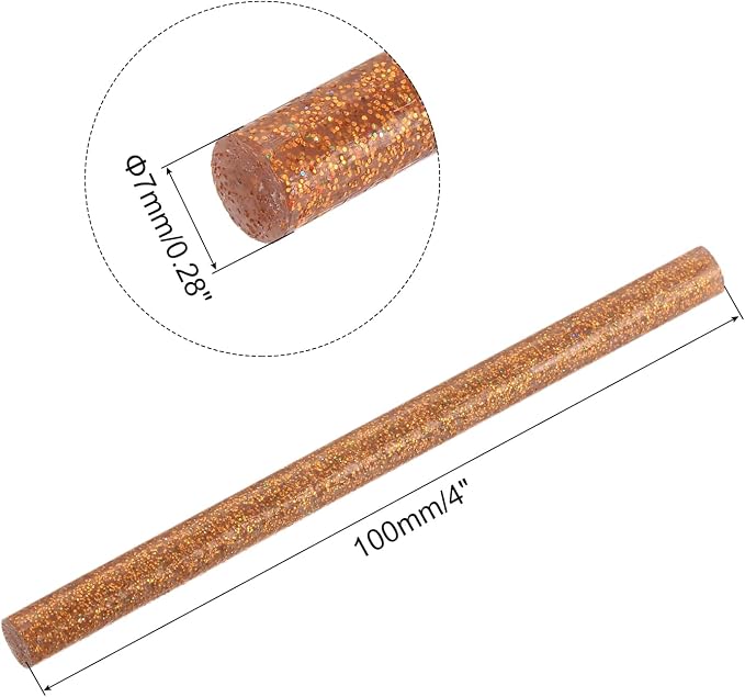 uxcell 30pcs Mini Hot Glue Gun Sticks 4-inch x 0.27-inch High Sticky Small Hot Glue Sticks for Glue Gun, Glitter Bronze