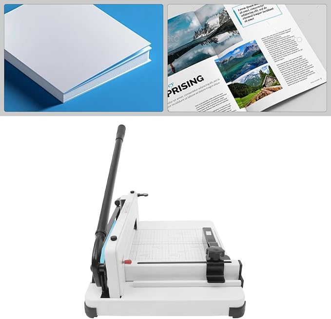 12" Guillotine Paper Cutter, Heavy Duty 400-Sheet Capacity with Safety Lock & Shield, Hss Blade Precise for Office School Home, Manual Trimmer for A4 B5 Cardstock