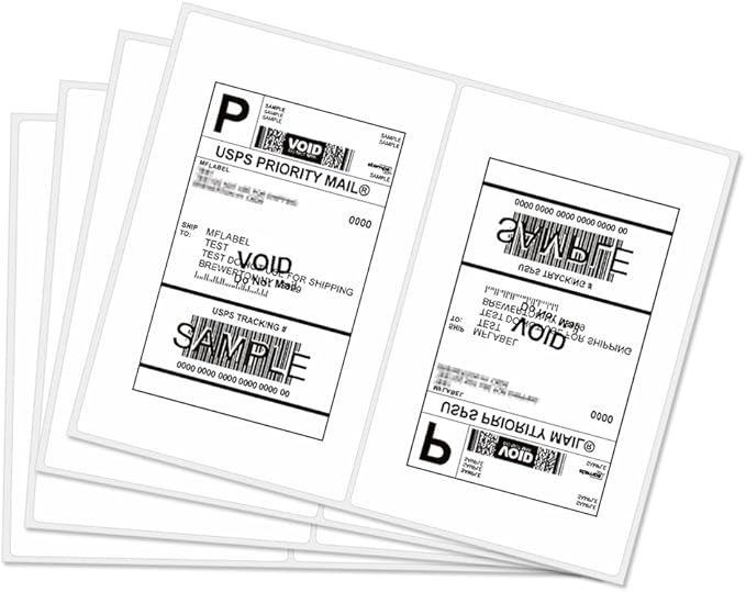 Half Sheet Laser & Inkjet - Rounded Corner Shipping Address Labels - 5-1/2" X 8-1/2" (200 Labels)