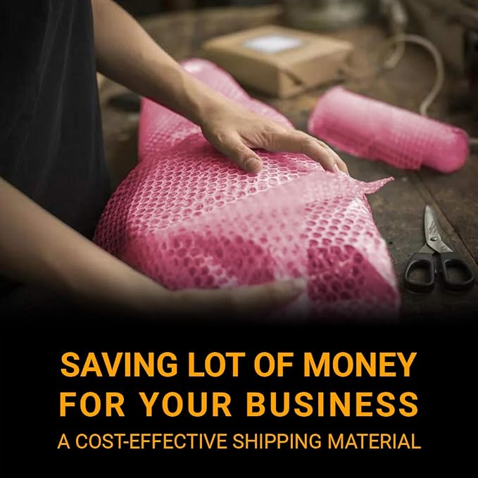 Pacific Mailer 2-Pack Anti-Static Bubble Cushioning Wrap Rolls, 3/16" x 17" x 72' ft Total [2 Rolls of 36 Feet] Perforated Every 12", 20 Fragile Stickers for Packaging, Shipping, Mailing