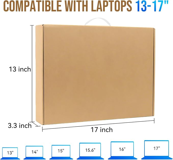Upgraded Laptop Shipping Box, Secure Laptop Box for Shipping with Foam, Fit 13-17 Inch Computer Cardboard Mailer Box