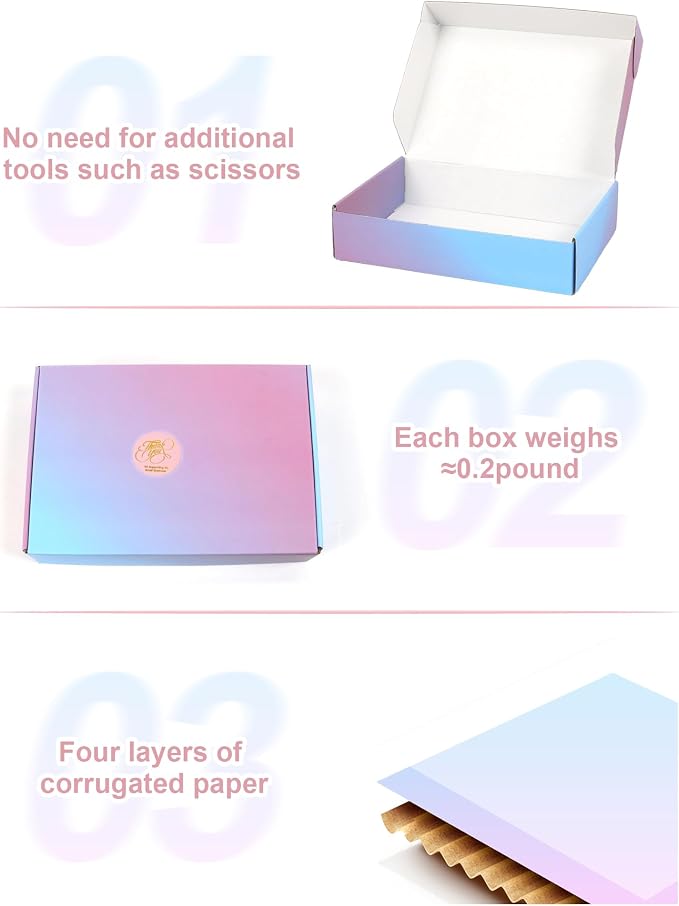 Pack of 45-9x6x2 Inch Shipping Boxes for Small Business, Purple Cardboard Corrugated Mailer Boxes for Shipping Packaging Craft Gift Giving Products