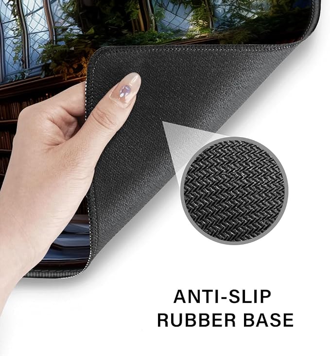Desk Pad and Keyboard Wrist Rest, Large Mouse Pad + Keyboard Pad+Mouse Wrist Support, Non-Slip Desk Mat Protector for Office, Home 31.5×11.8 Inches Cathedral