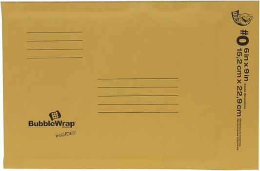 Duck Brand Kraft Bubble Mailers, #0 - 6 x 9 Inches, 25-Pack (394483)