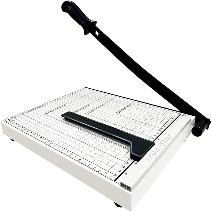 12" Guillotine Paper Cutter,Paper Cutter for Cardstock Heavy Duty 12 inch,Cut Cleanly and Quickly,12" Cut Length,10 Sheet Capacity.Paper Trimmer for Classroom,Cardstock, Art Projects,and Office Use.