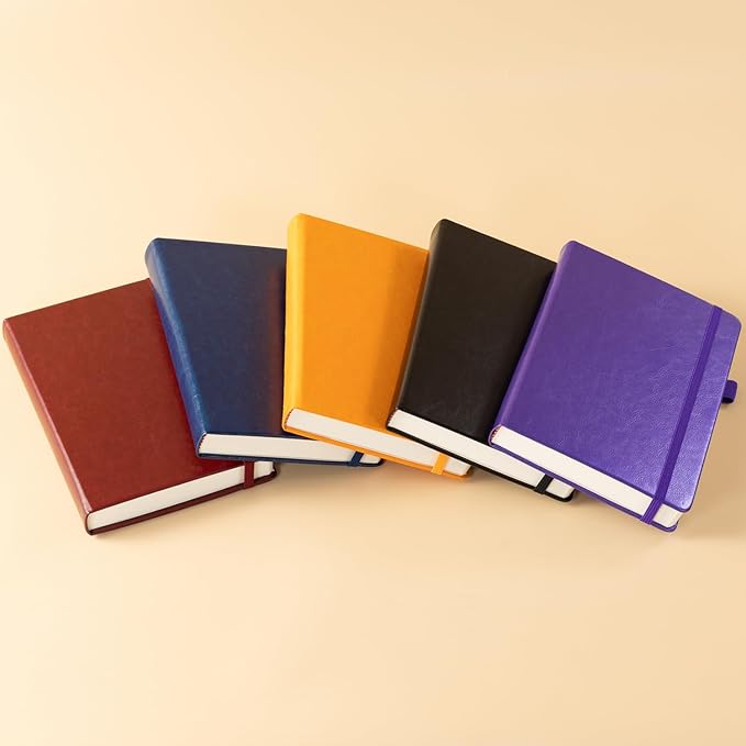Lined Journal Notebook, 320 Pages Leather Hardcover Thick A5 College Ruled Thick Classic with Pen Loop, for Writing Women Men Office Work, 5.7'' X 8.4'', Pearlescent Purple