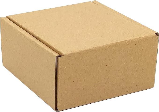 4x4x2 Shipping Boxes Set of 50, Brown Mailer Corrugated Cardboard Box | for Packaging, Literature, Packing, Mailing, Storage, Small Business, Moving, Gift, Supplies, Quick Fold, Tab Locking