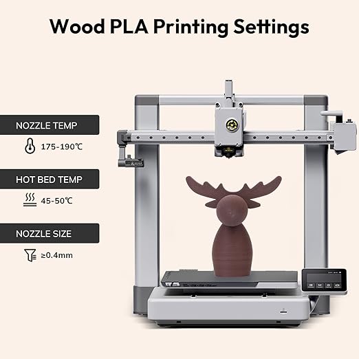 AMOLEN Wood PLA Filament Bundle 3D Printer Filament Wood Sets,Dark Walnut/White Oak/Cherrywood/Green Sandalwood Natural Color 3D Printing Filament PLA Filament 1.75mm, 200g*4 Spools
