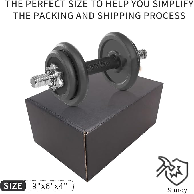 9"x6"x4"Shipping Boxes,10Pcs Black Corrugated Cardboard Boxes. | Come with 10 Thank You Stickers,Suitable E-Commerce Packaging, Shipping Packaging etc.