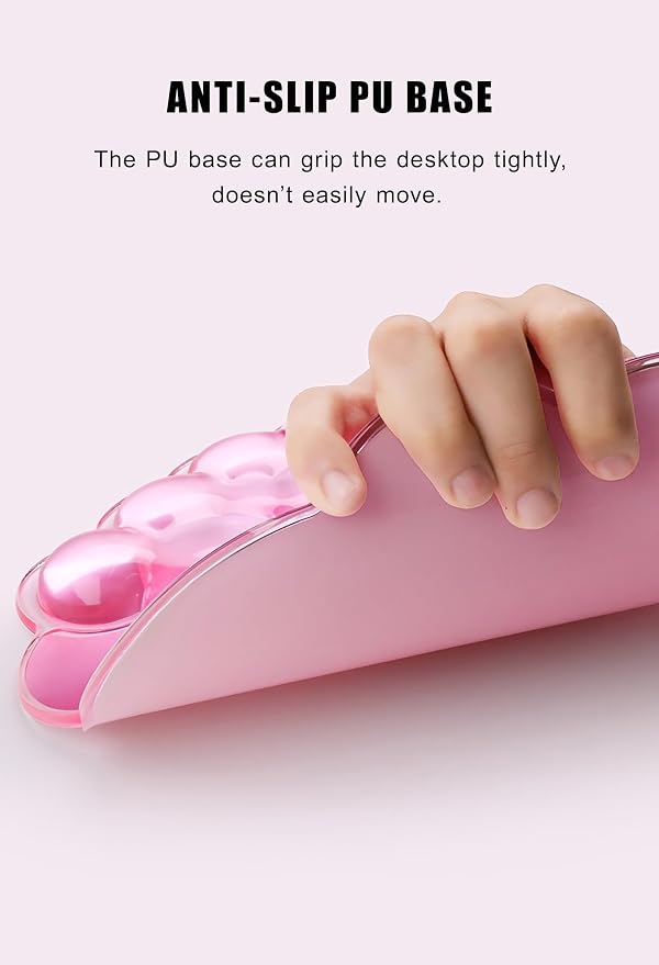 Mouse Pad with Wrist Rest, Soft Cloud Gel Keyboard Mouse Pad Set with Hand Wrist Support, Cute Non Slip Office Desk Accessories for Comfort/Pain Relief/Computer/Laptop (2Pc Clear Cloud)
