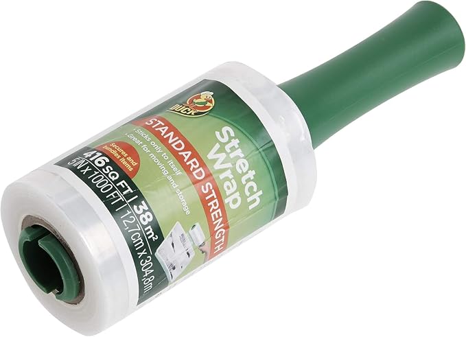 Duck Brand Stretch Wrap Roll, Clear, 5 inches by 1000 feet, 285849, Set of 2