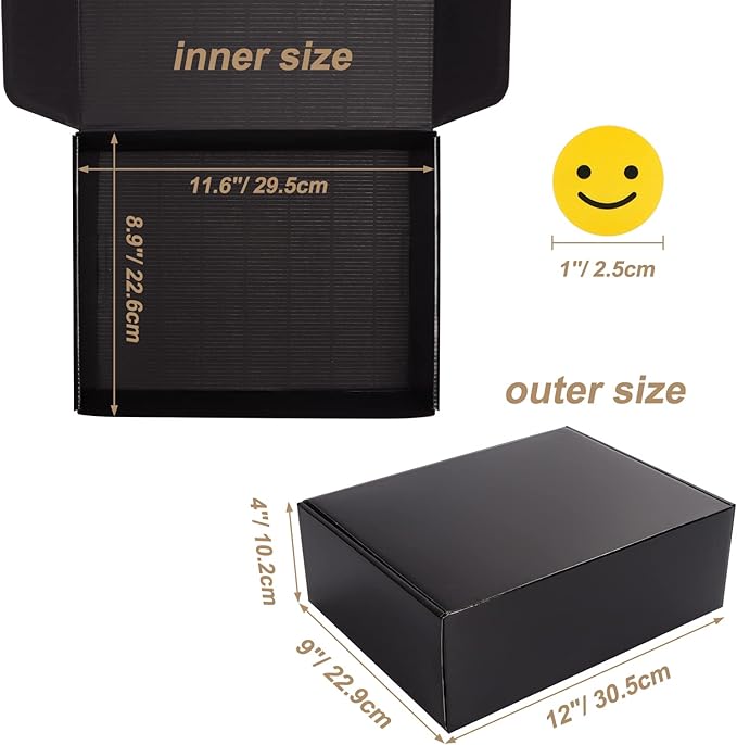 ZBEIVAN Shipping Boxes Mailers 12x9x4 inches Corrugated Cardboard Small Packing Kraft Moving Mailing Box, Pack of 20