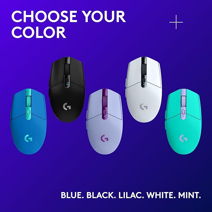 Logitech G305 Lightspeed Wireless Gaming Mouse, Hero Sensor, 12,000 DPI, Lightweight, 6 Programmable Buttons, 250h Battery, On-Board Memory, Compatible with PC, Mac - Mint