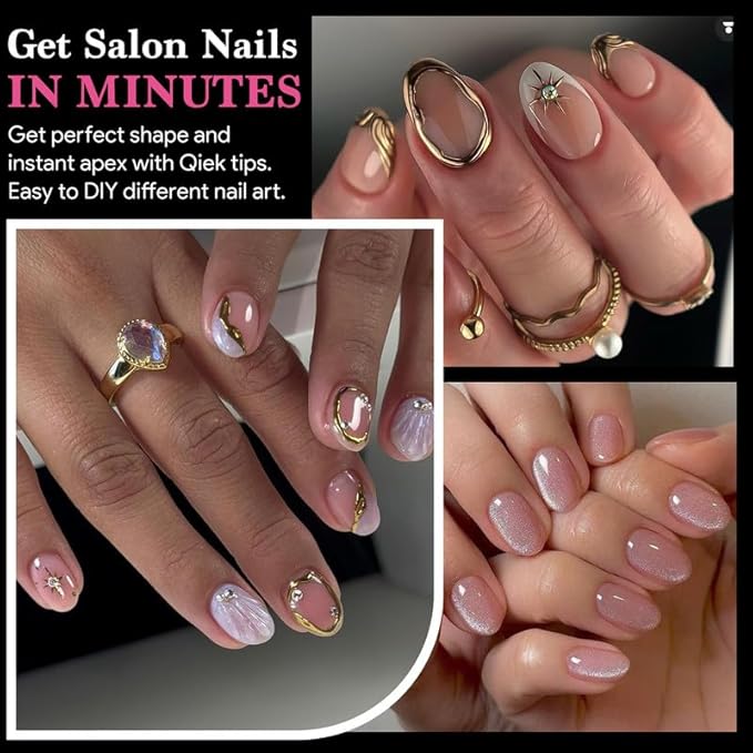 Short Round False Nail Tips, 15 Sizes 510 PCS Clear Soft Press On Fake Nail Pre-shaped Half Matte Full Cover Gel Nail Tips Extensions Strong Thick Long Lasting for DIY Beginners & Salon Manicure