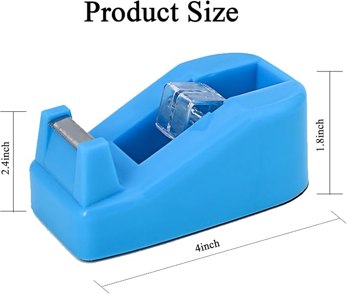 Desktop Tape Dispenser Heavy Duty Desk Accessories Floral Office Tape Dispensers, Weighted Non-Skid Base, Rose Red