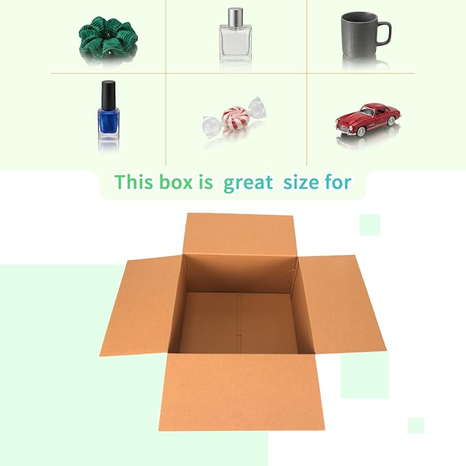 CRUGLA 12x12x6 Shipping Boxes 15 Pack, Brown Corrugated Cardboard Boxes with Side-Lock and Pre-Applied Double-Sided Tape, Easy Assemble Packing Mailer Boxes for Small Business Shipping