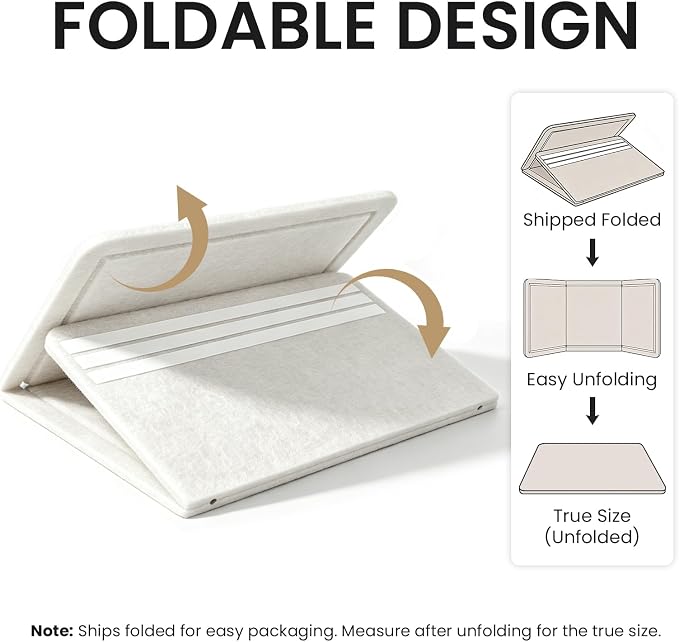 Large Bulletin Board, 48 X 35 Inches Felt Cork Board with 40 Pushpins, Foldable Felt Notice Pin Board Photo Display Board with Self-Adhesive Tape for Office Home School (White, 48x35 inch)