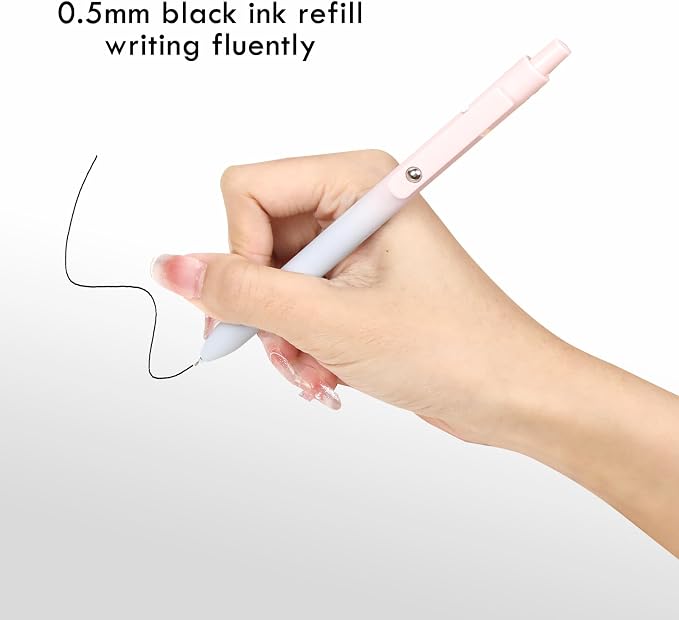 Ddaowanx Gel Pens Set,10 Pcs 0.5mm Retractable Quick Dry Black Ink Pens (Pack of 2)
