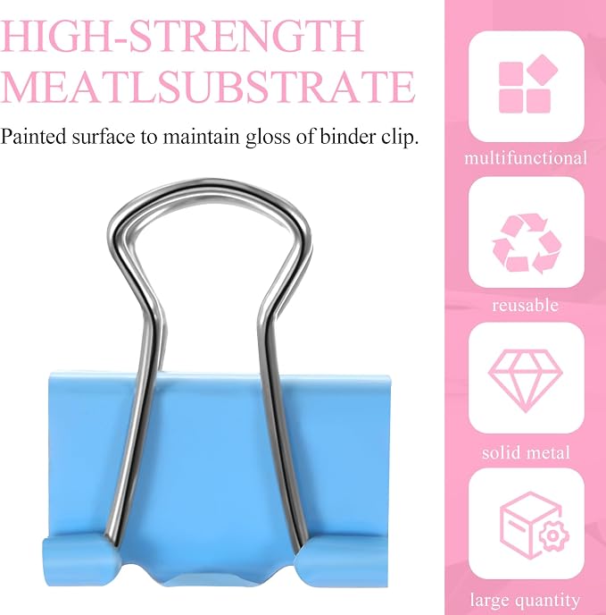 Jetec 500 Pcs Colorful 0.6 Inch Binder Clip Paper Clamp Metal Paper Clip | for Teachers Students Classroom Business Office and School Office Supplies