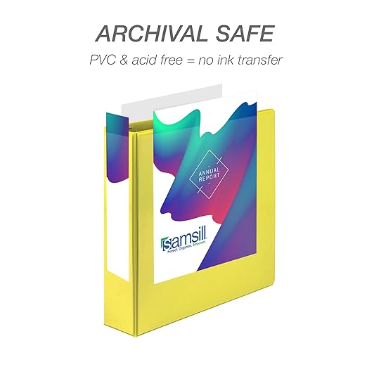 Samsill 2 Inch 3 Ring Binders, Economy Round Ring, Clear View Cover, 425 Sheet Capacity - for School, Home, Office - Yellow, 12 Pack