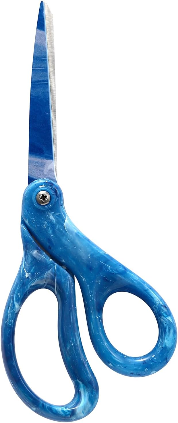 LIVINGO 8" Heavy Duty Scissors All Purpose Shears Gradient Blue | Stainless Steel Sharp Blade, Ergonomic Smooth Handle, DIY Crafting Paper Fabric Cutting, Office Essentials