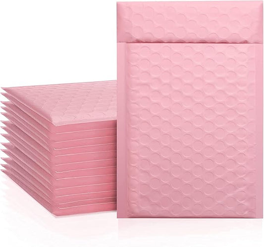Metronic Bubble Mailers 6x10 50Pack, Light Pink, Self-Seal Waterproof Padded Envelopes, Shipping Bags for Packaging, Mailing Supplies for Small Business, Usable Size 6x9
