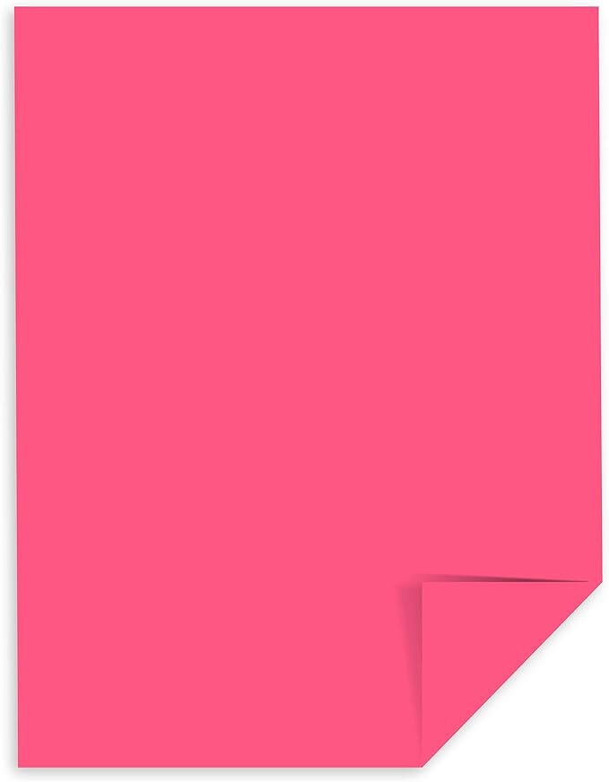 Astrobrights Color Paper, 24 lb Bond Weight, 8.5 x 11, Plasma Pink, 500/Ream